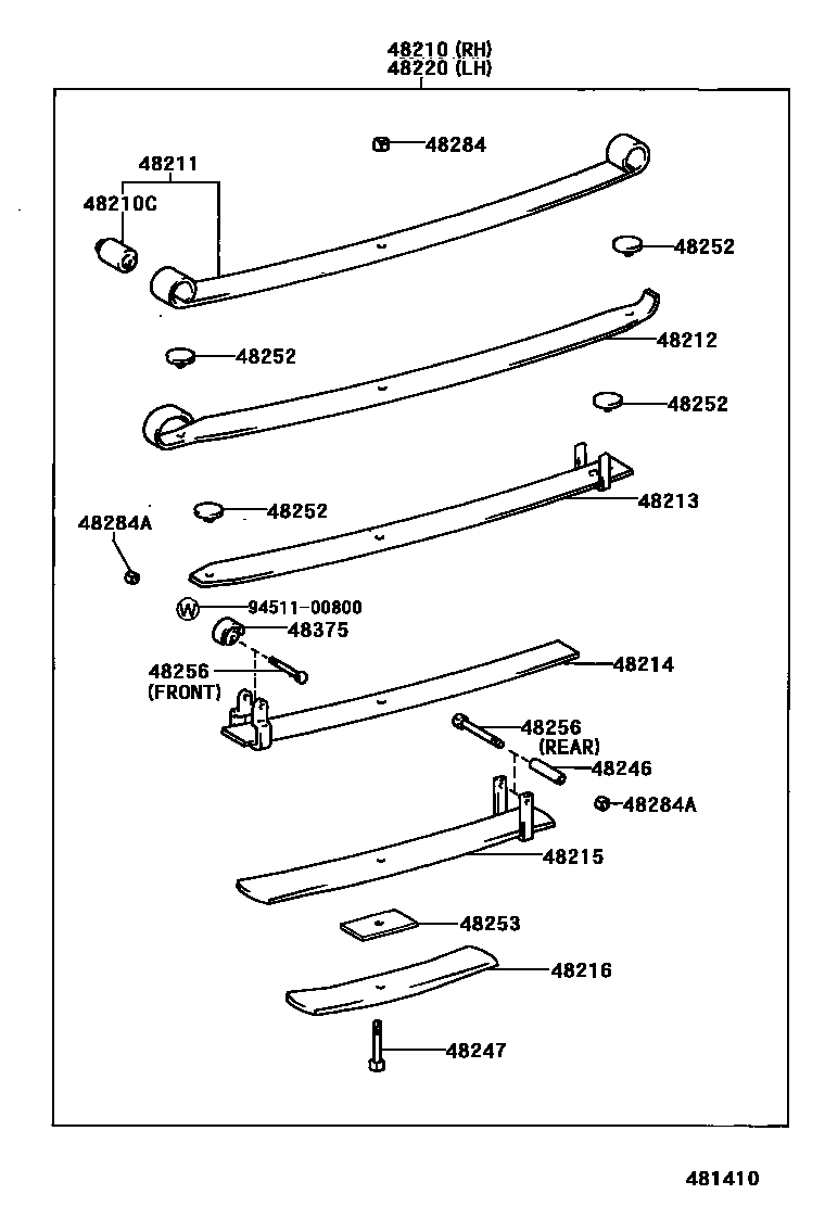 Toyota HILUX Rear Spring & Shock Absorber EPC diagram — 481410