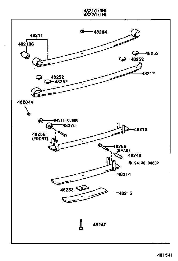 Toyota HILUX Rear Spring & Shock Absorber EPC diagram — 481541