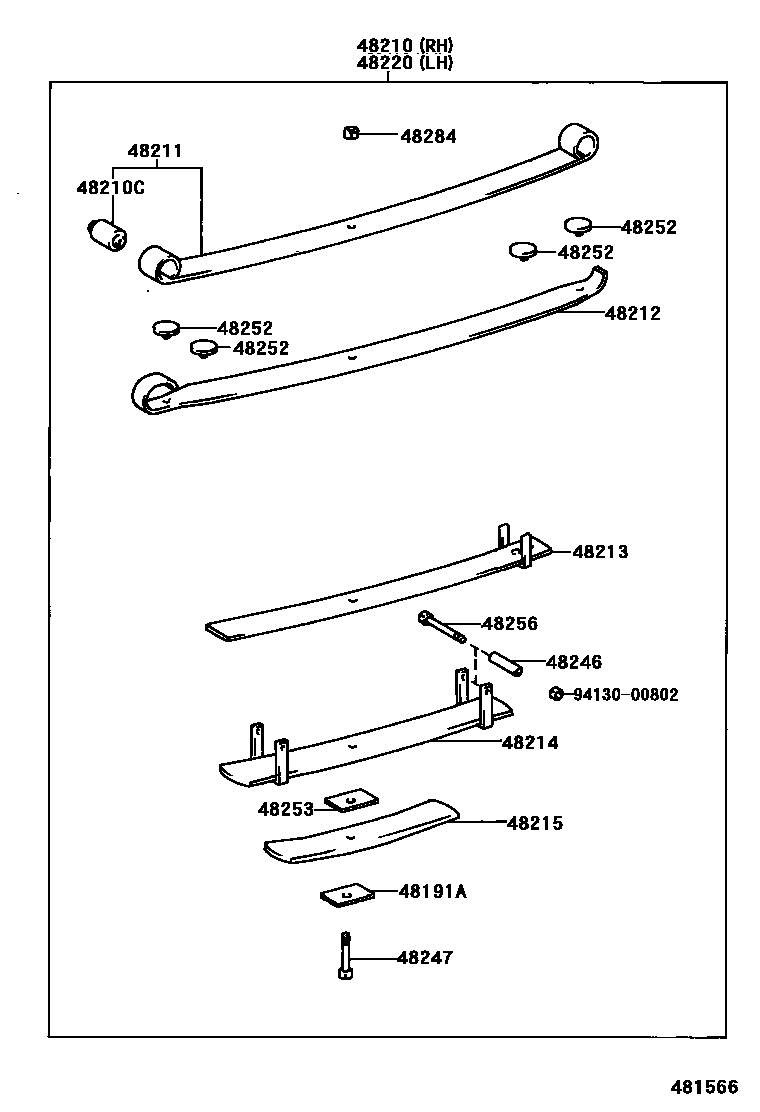 Toyota HILUX Rear Spring & Shock Absorber EPC diagram — 481566