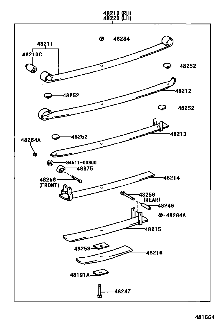 Toyota HILUX Rear Spring & Shock Absorber EPC diagram — 481664