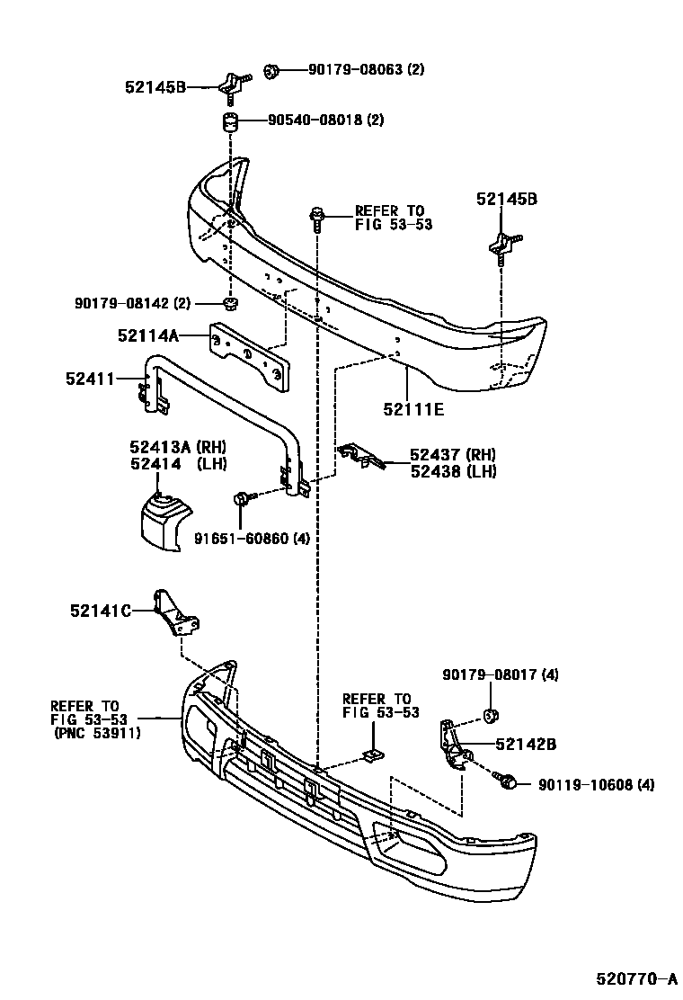 Toyota HILUX 前保险杠及附件 EPC diagram — 520770A