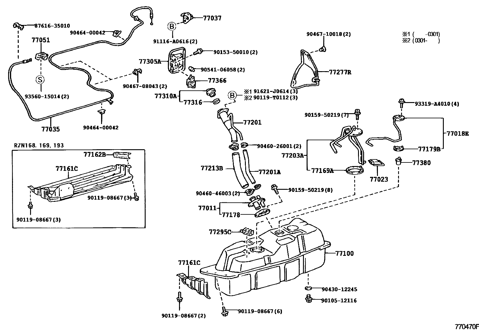 Toyota HILUX 燃油箱和燃油管 EPC diagram — 770470F