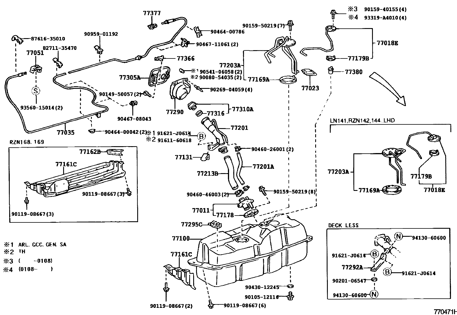 Toyota HILUX 燃油箱和燃油管 EPC diagram — 770471I