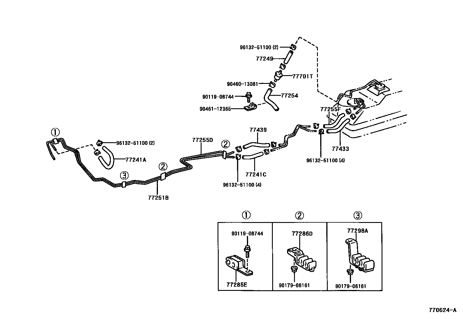 Toyota HILUX 燃油箱和燃油管 EPC diagram — 770624A