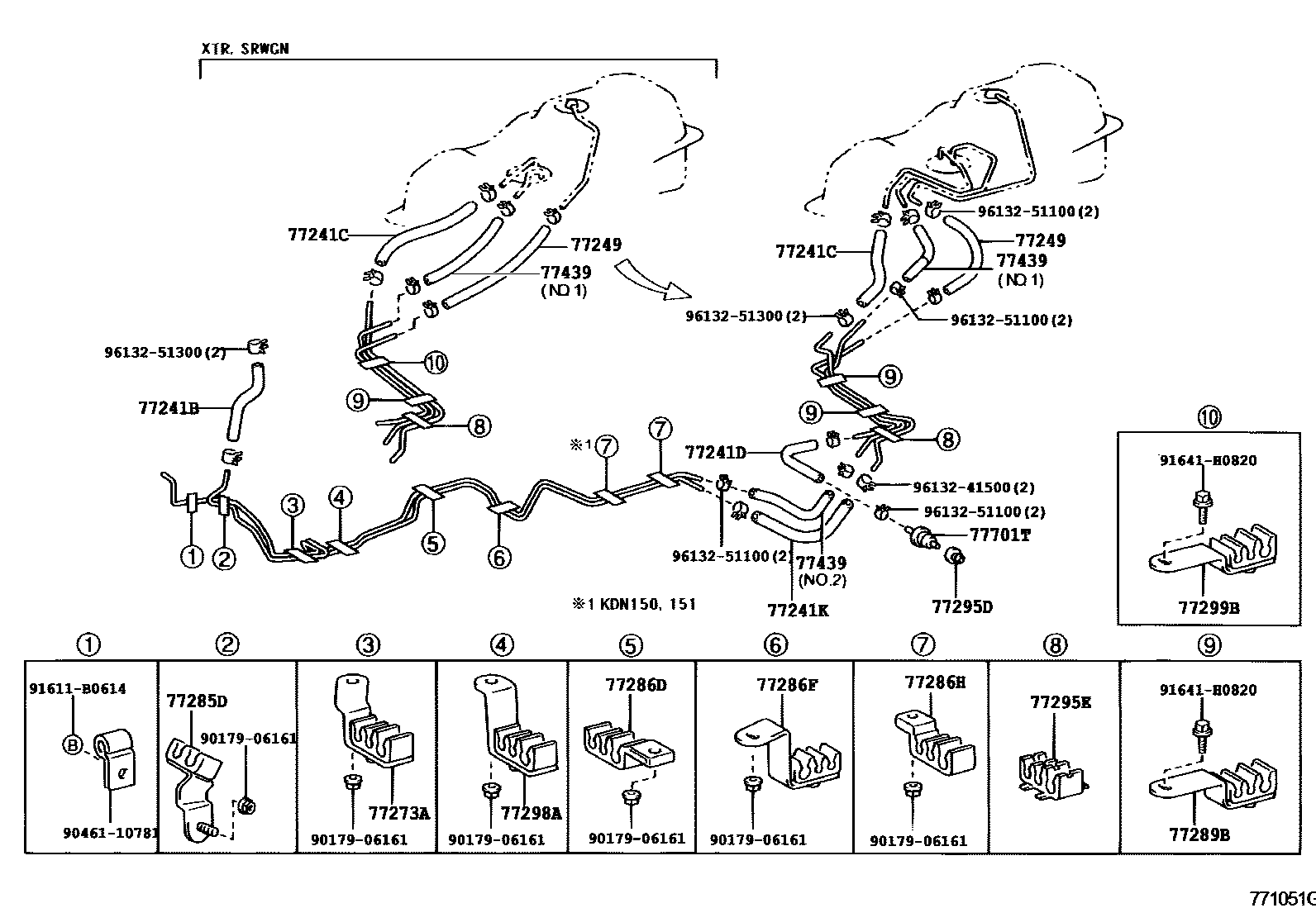 Toyota HILUX 燃油箱和燃油管 EPC diagram — 771051G