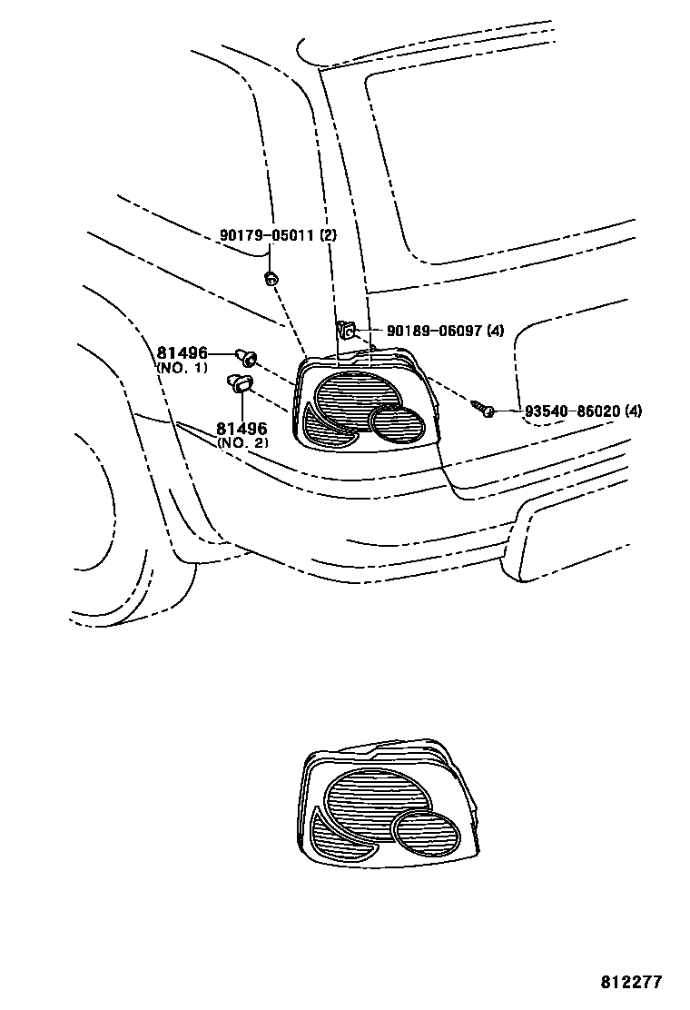 Toyota HILUX 后组合灯 EPC diagram — 812277