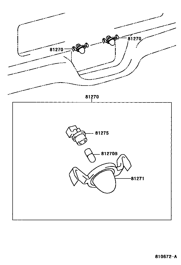 Toyota HILUX 后牌照灯 EPC diagram — 810672A