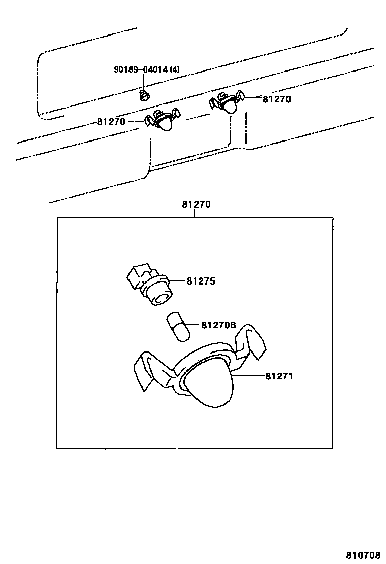 Toyota HILUX 后牌照灯 EPC diagram — 810708