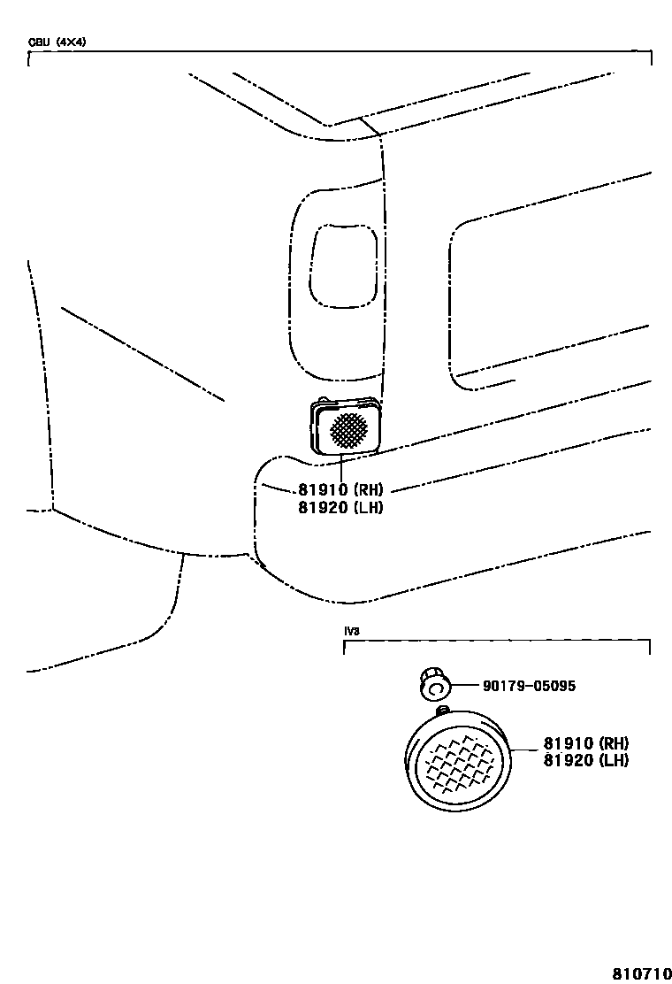Toyota HILUX reflector EPC diagram — 810710