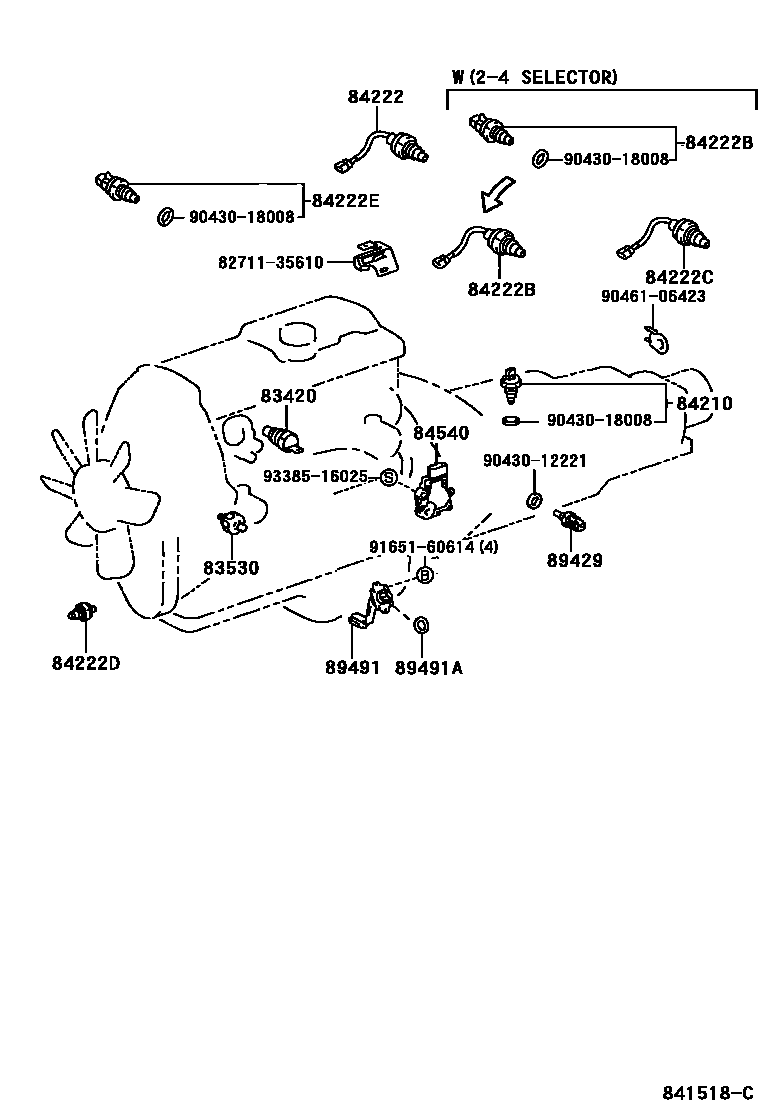 Toyota HILUX 开关和继电器和ECU EPC diagram — 841518C