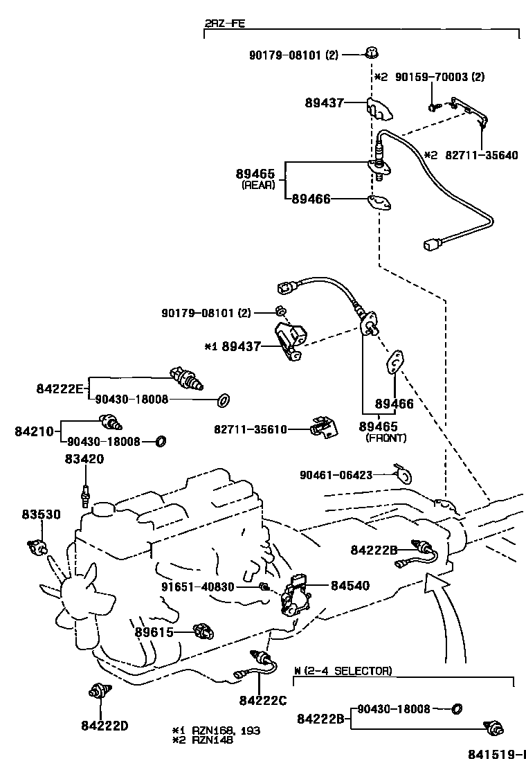 Toyota HILUX 开关和继电器和ECU EPC diagram — 841519D