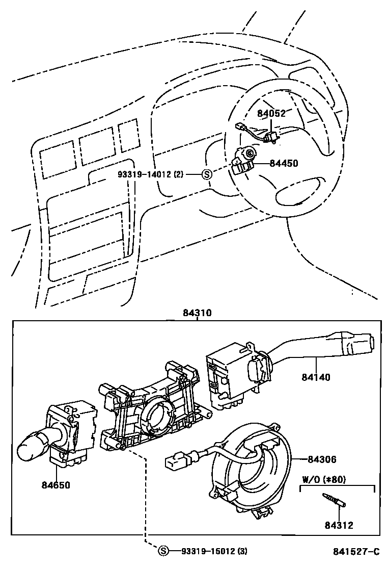Toyota HILUX 开关和继电器和ECU EPC diagram — 841527C