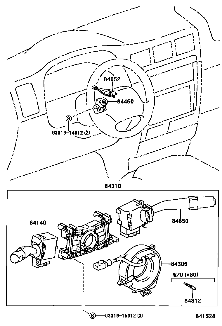 Toyota HILUX 开关和继电器和ECU EPC diagram — 841528
