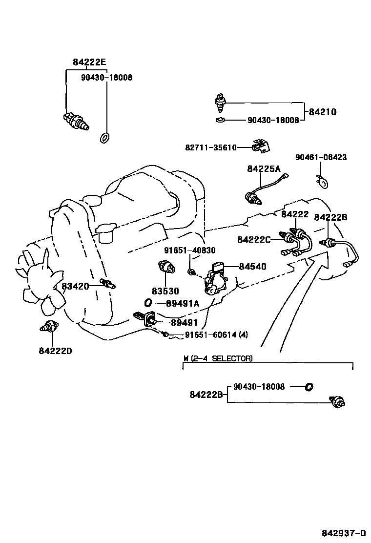 Toyota HILUX 开关和继电器和ECU EPC diagram — 842937D