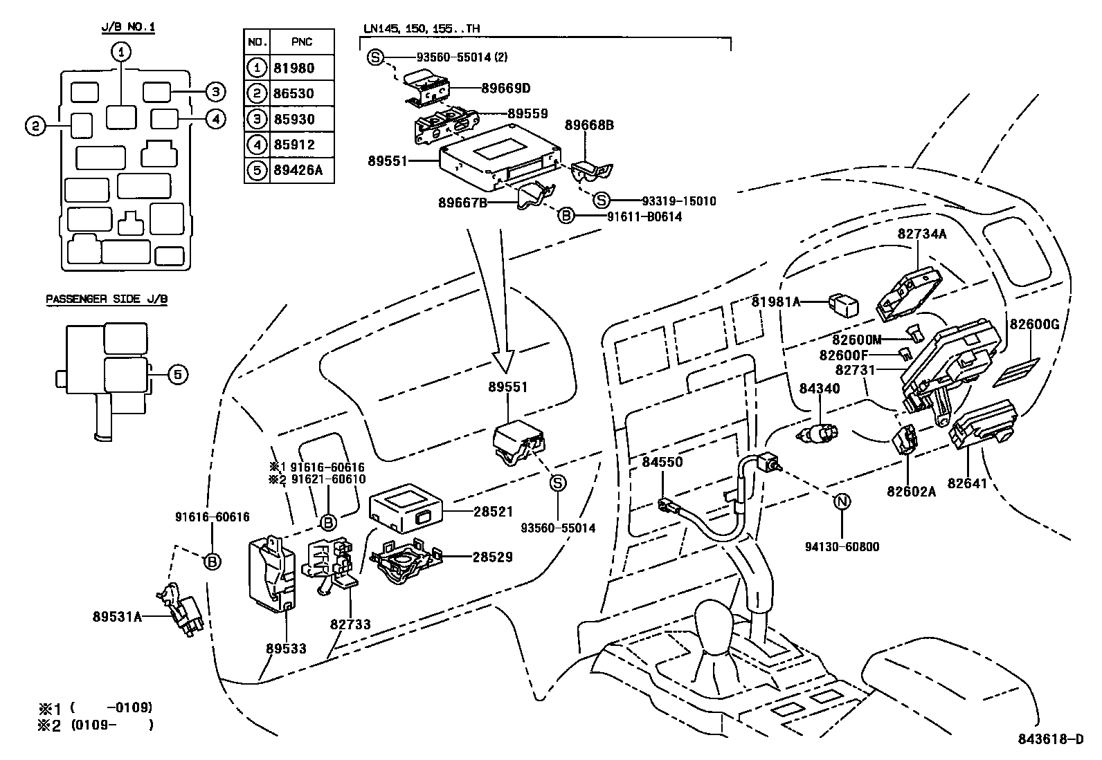 Toyota HILUX 开关和继电器和ECU EPC diagram — 843618D