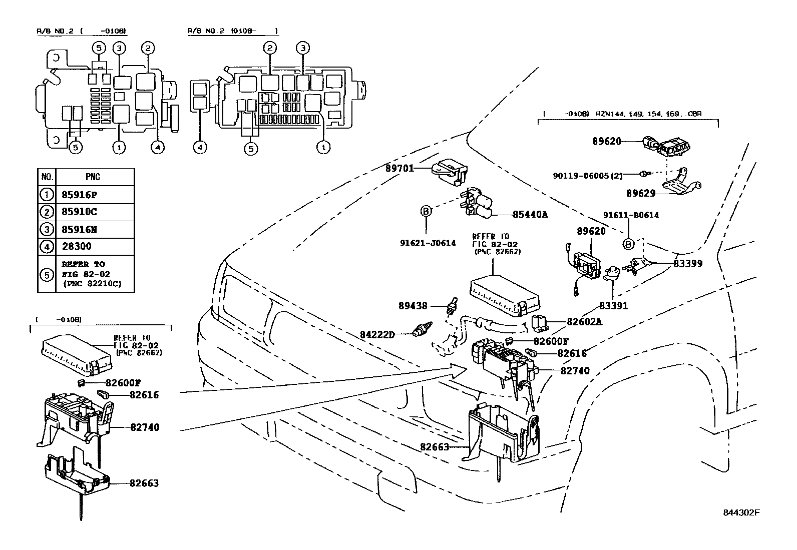 Toyota HILUX 开关和继电器和ECU EPC diagram — 844302F