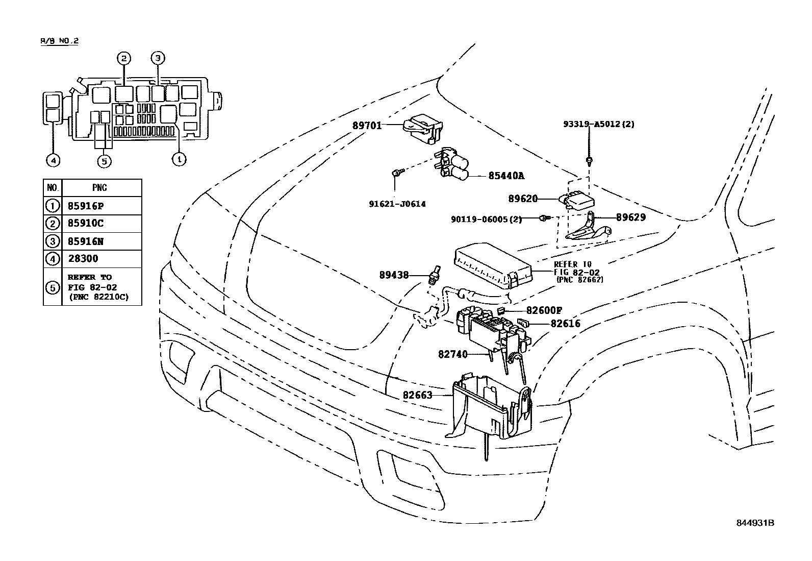 Toyota HILUX 开关和继电器和ECU EPC diagram — 844931B