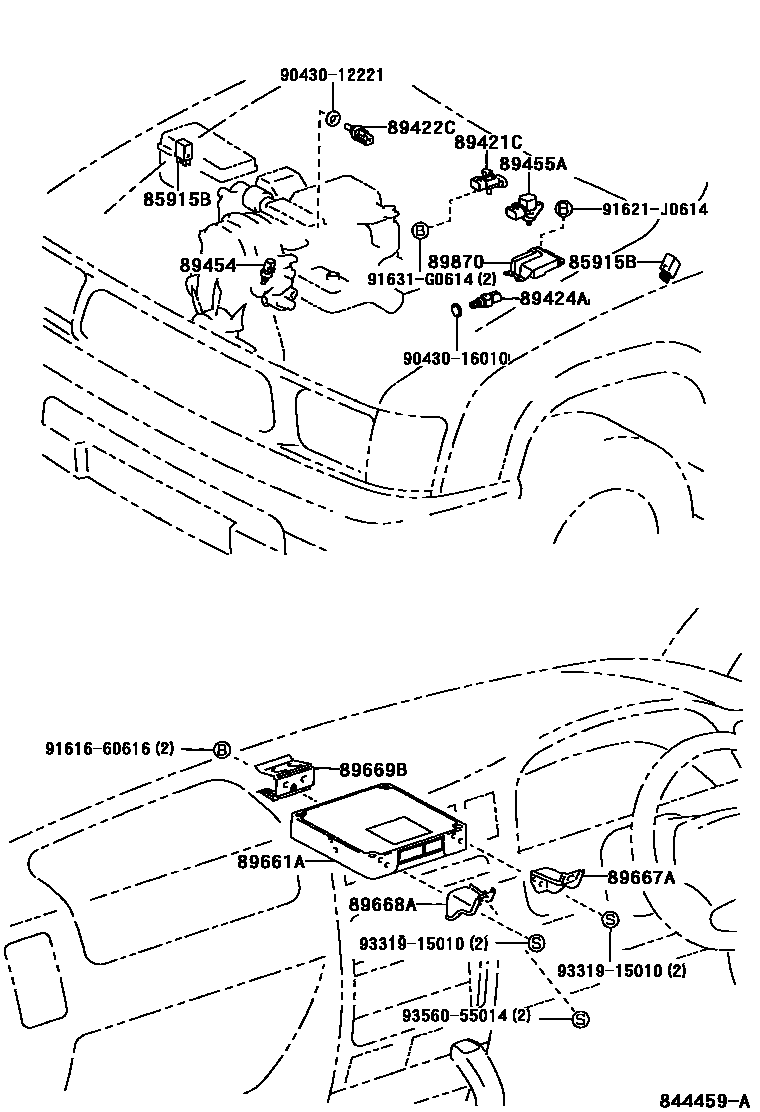Toyota HILUX 电子控制柴油机(ECD) EPC diagram — 844459A