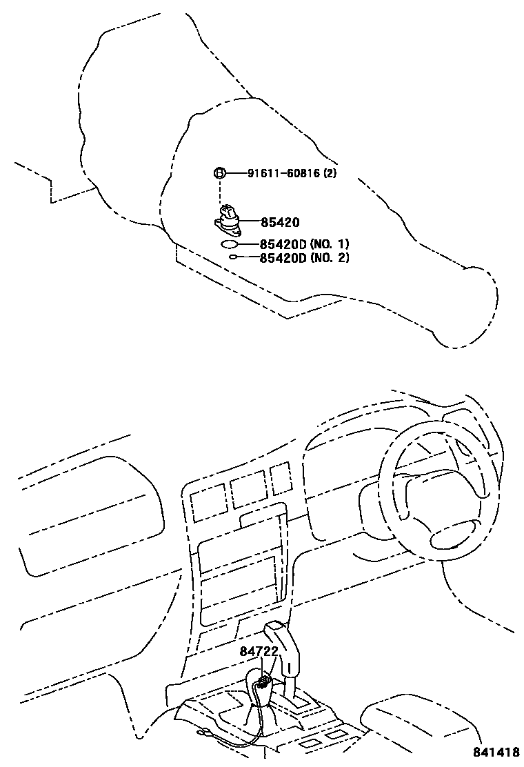 Toyota HILUX 超速档和电子控制变速器 EPC diagram — 841418