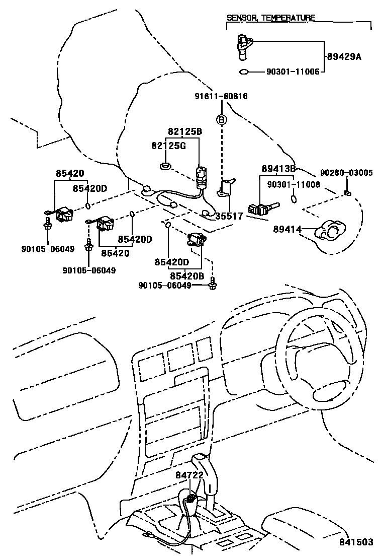 Toyota HILUX 超速档和电子控制变速器 EPC diagram — 841503