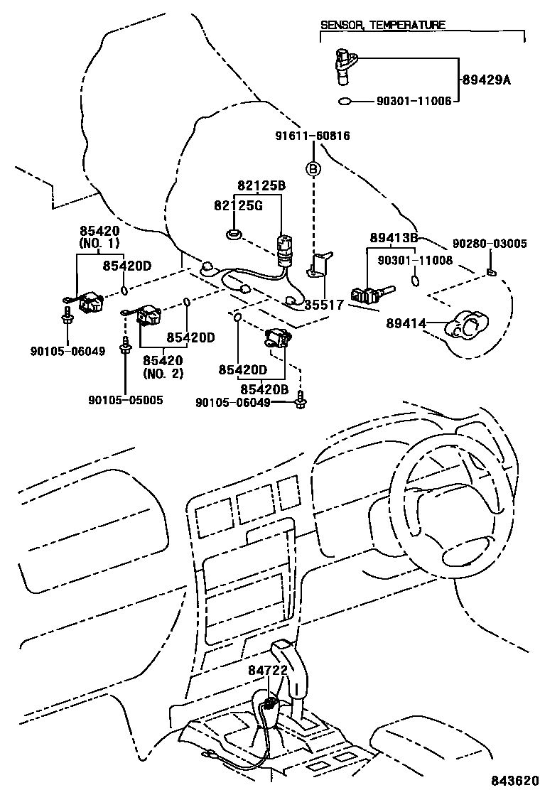Toyota HILUX 超速档和电子控制变速器 EPC diagram — 843620