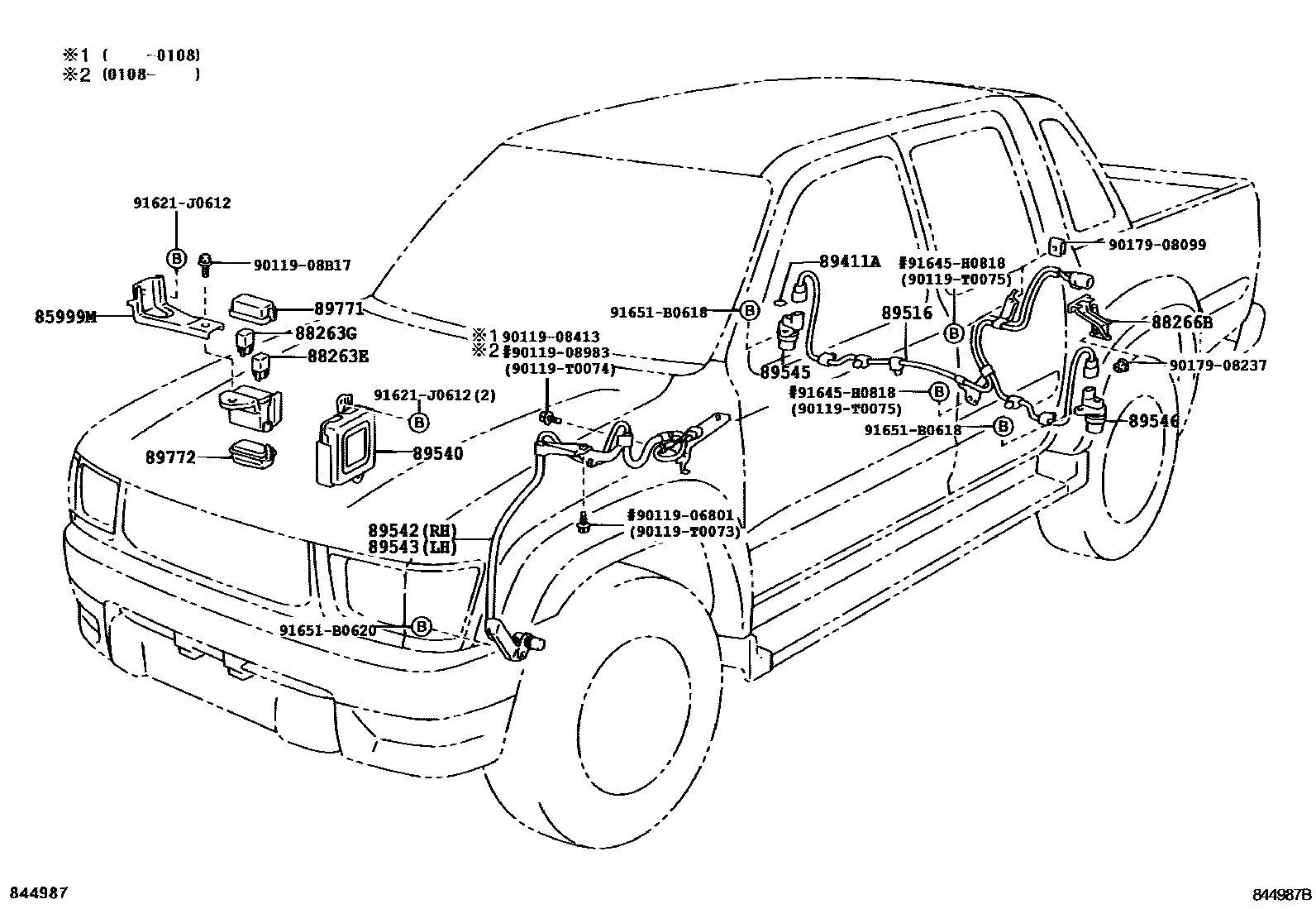 Toyota HILUX ABS 和 VSC EPC diagram — 844987B