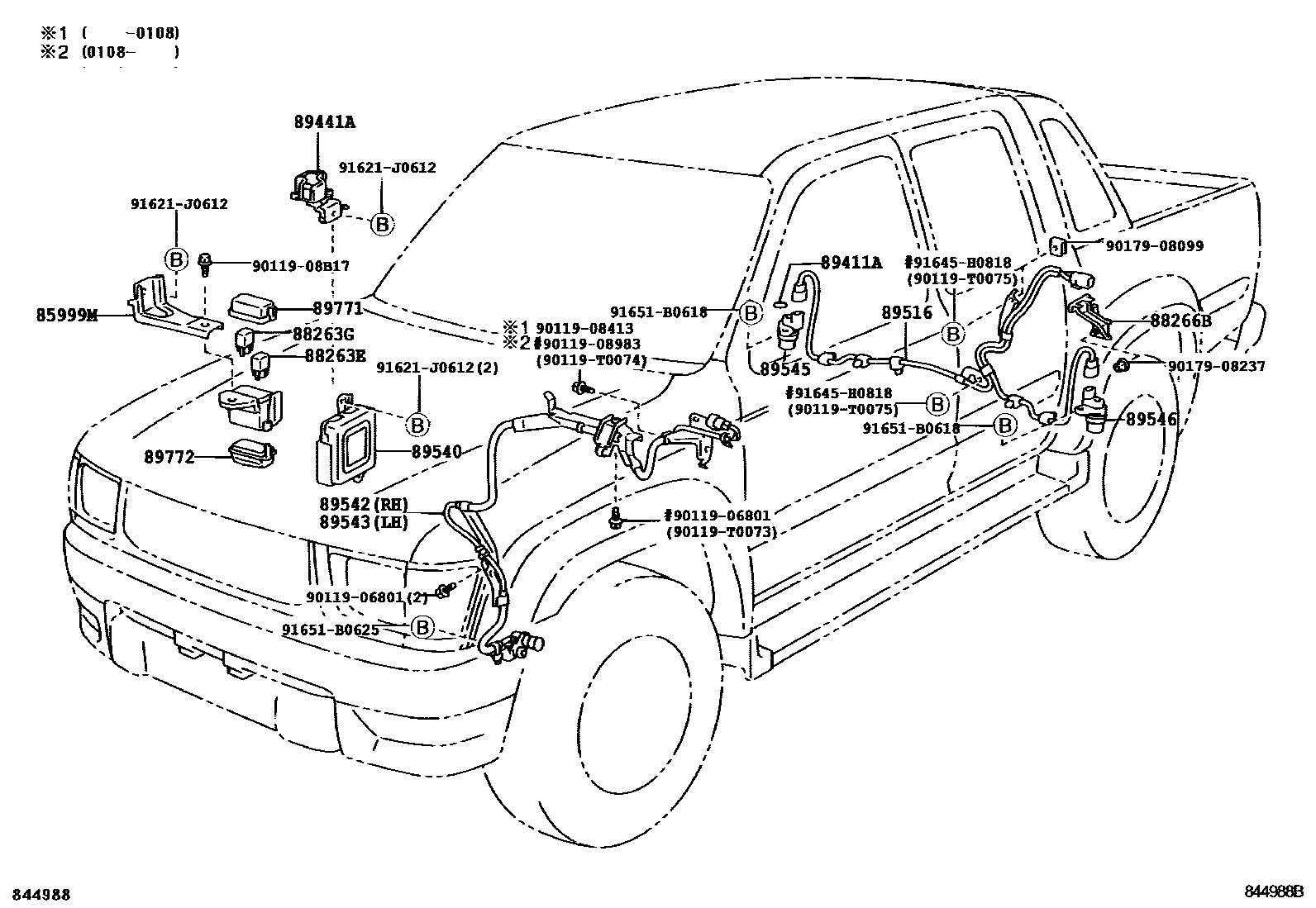 Toyota HILUX ABS 和 VSC EPC diagram — 844988B