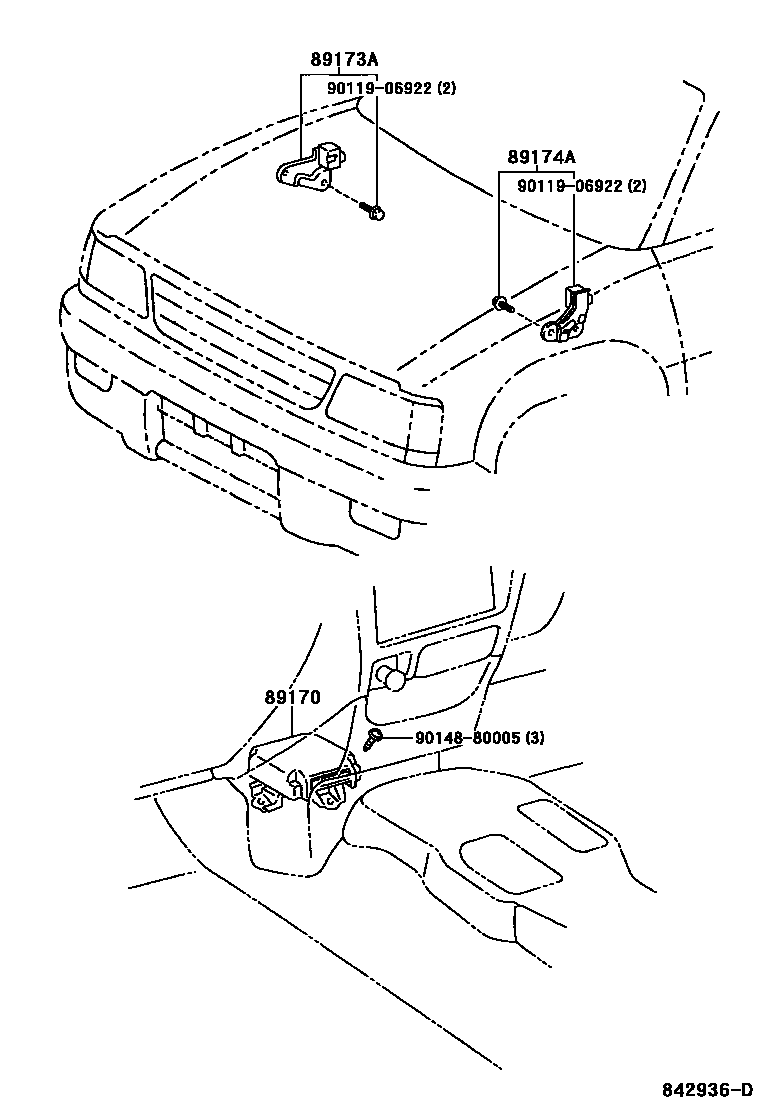 Toyota HILUX 空气囊 EPC diagram — 842936D