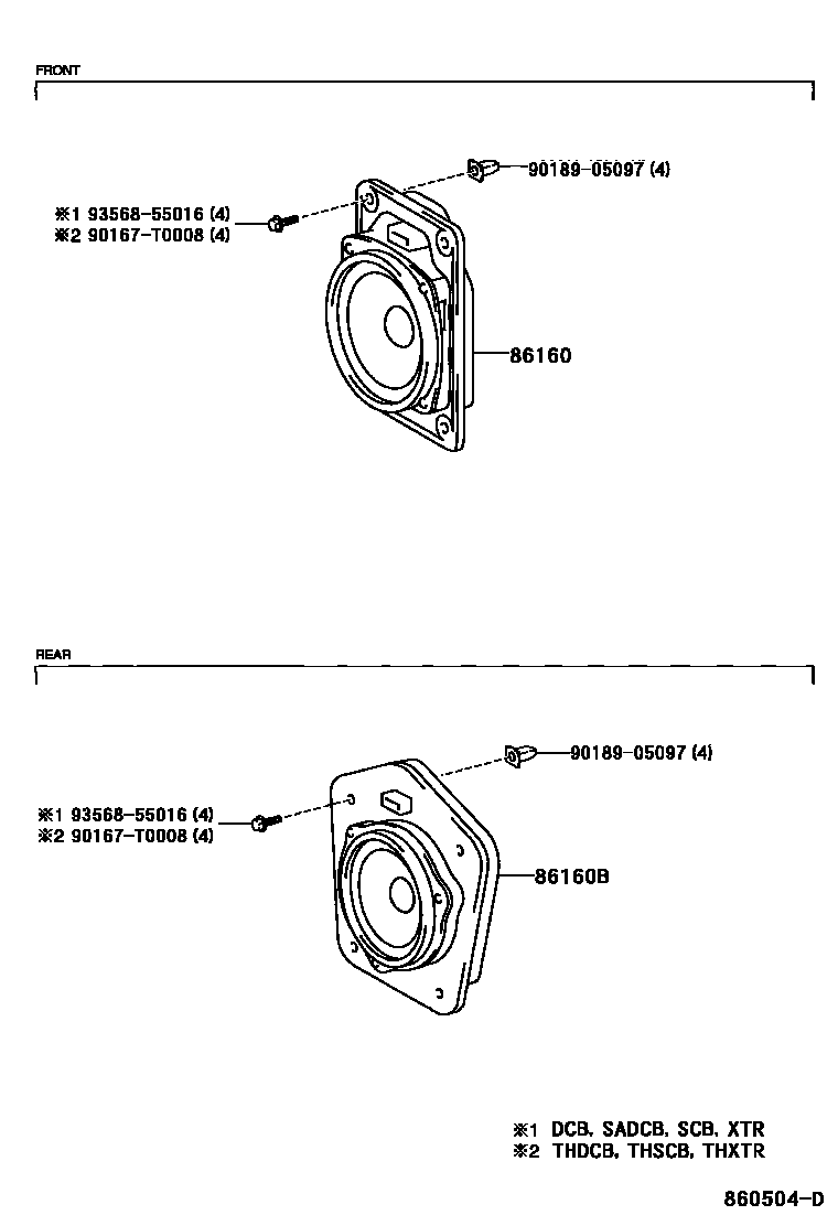 Toyota HILUX 扬声器 EPC diagram — 860504D