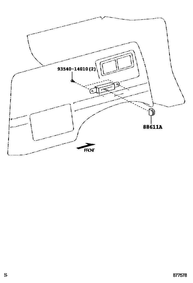 Toyota HILUX 暖风和空调系统 - 控制器和风管 EPC diagram — 877578