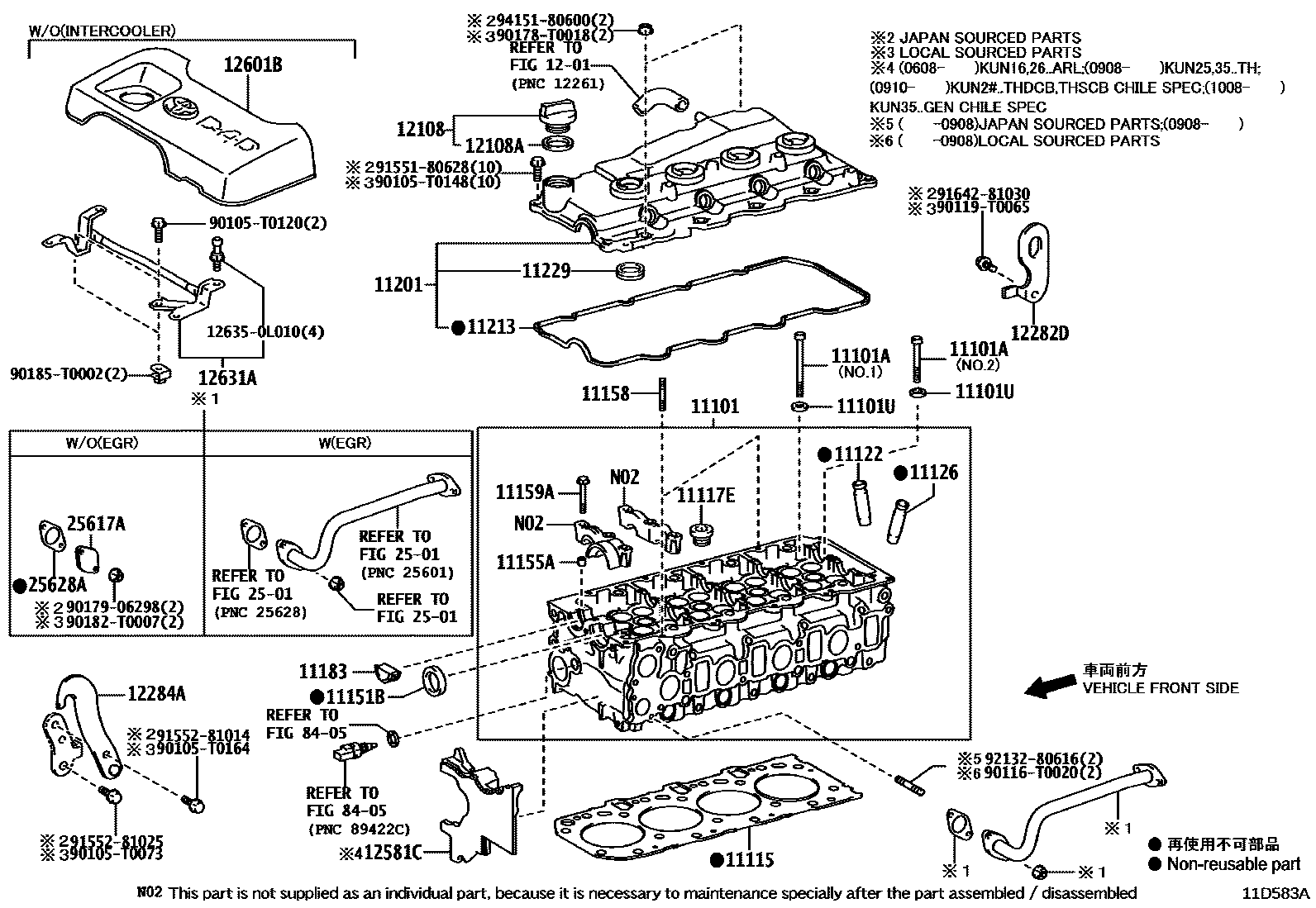 Toyota HILUX Cylinder Head EPC diagram — 11D583A