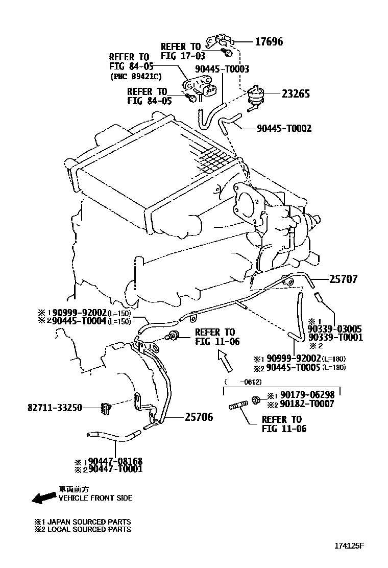 Toyota HILUX vacuum tube EPC diagram — 174125F