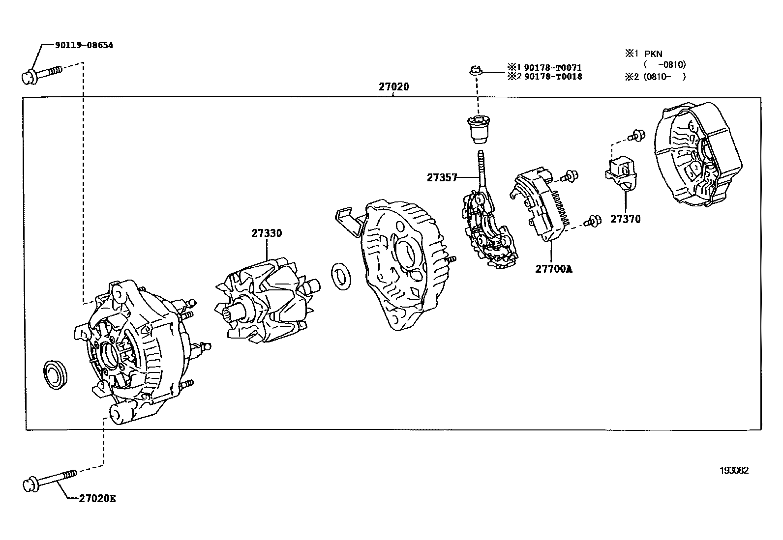 Toyota HILUX Alternator EPC diagram — 193082