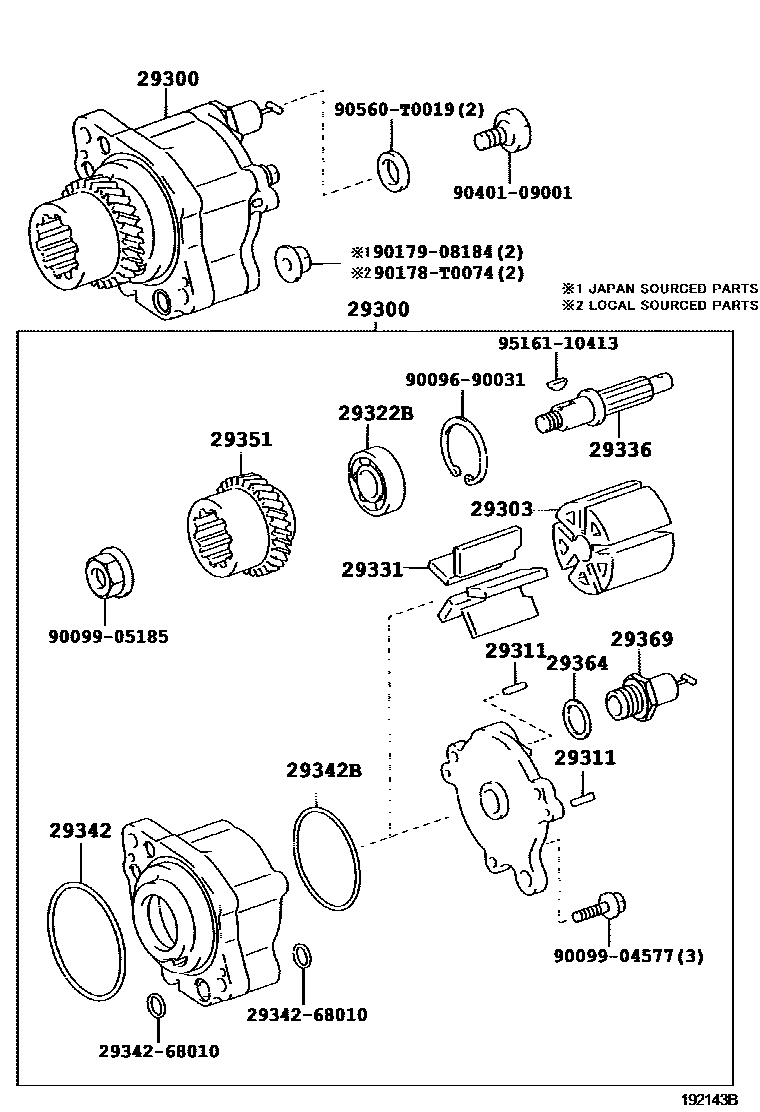 Toyota HILUX 真空泵 EPC diagram — 192143B