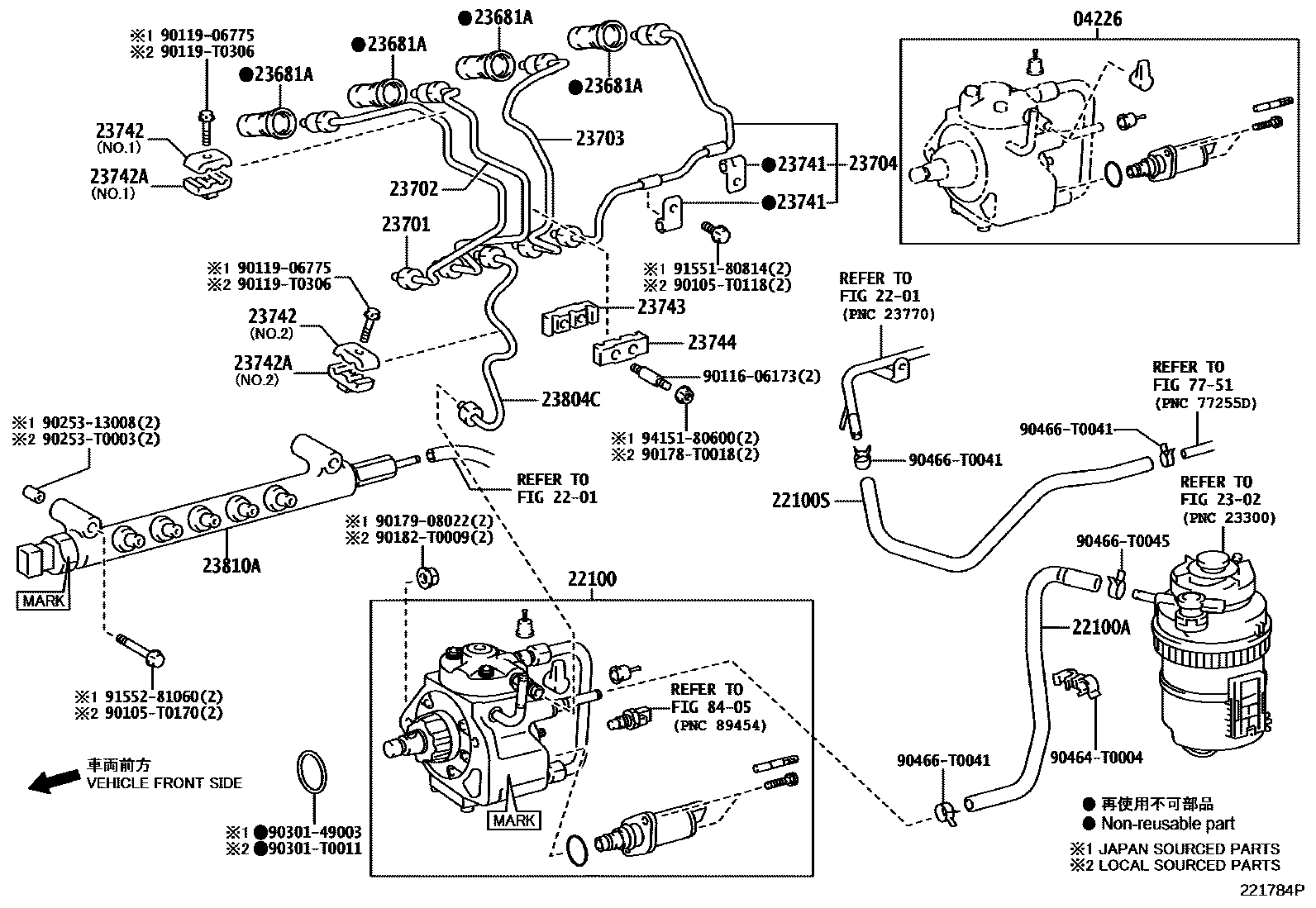 Toyota HILUX 喷油泵总成 EPC diagram — 221784P