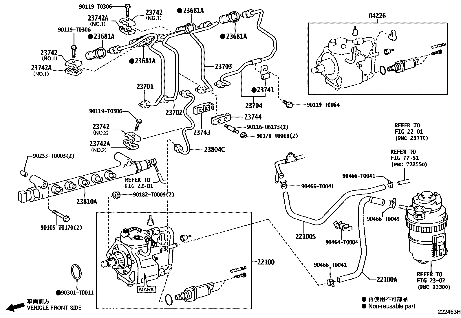 Toyota HILUX 喷油泵总成 EPC diagram — 222463H