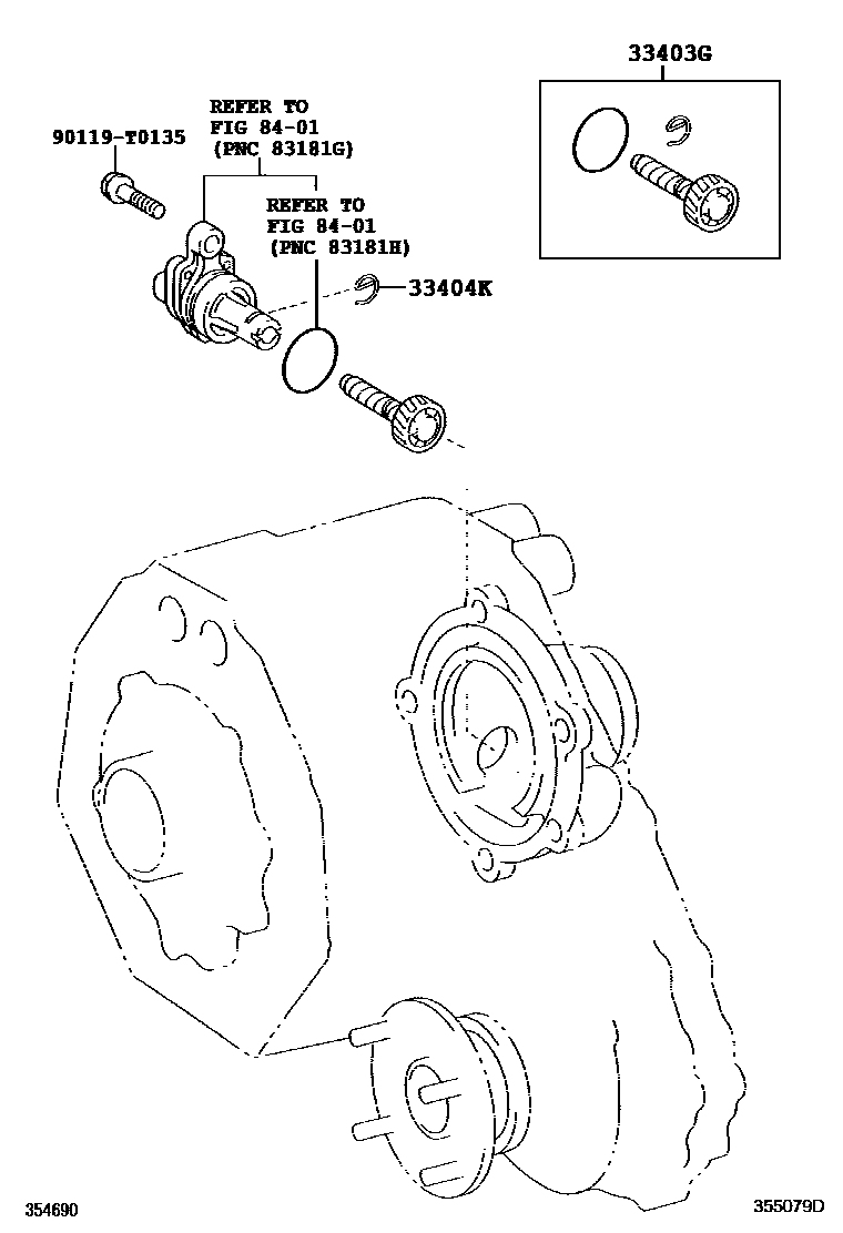 Toyota HILUX 速度表从动齿轮(ATM) EPC diagram — 355079D