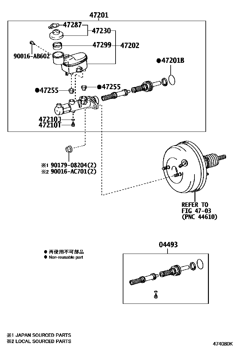 Toyota HILUX 制动总泵 EPC diagram — 474080K