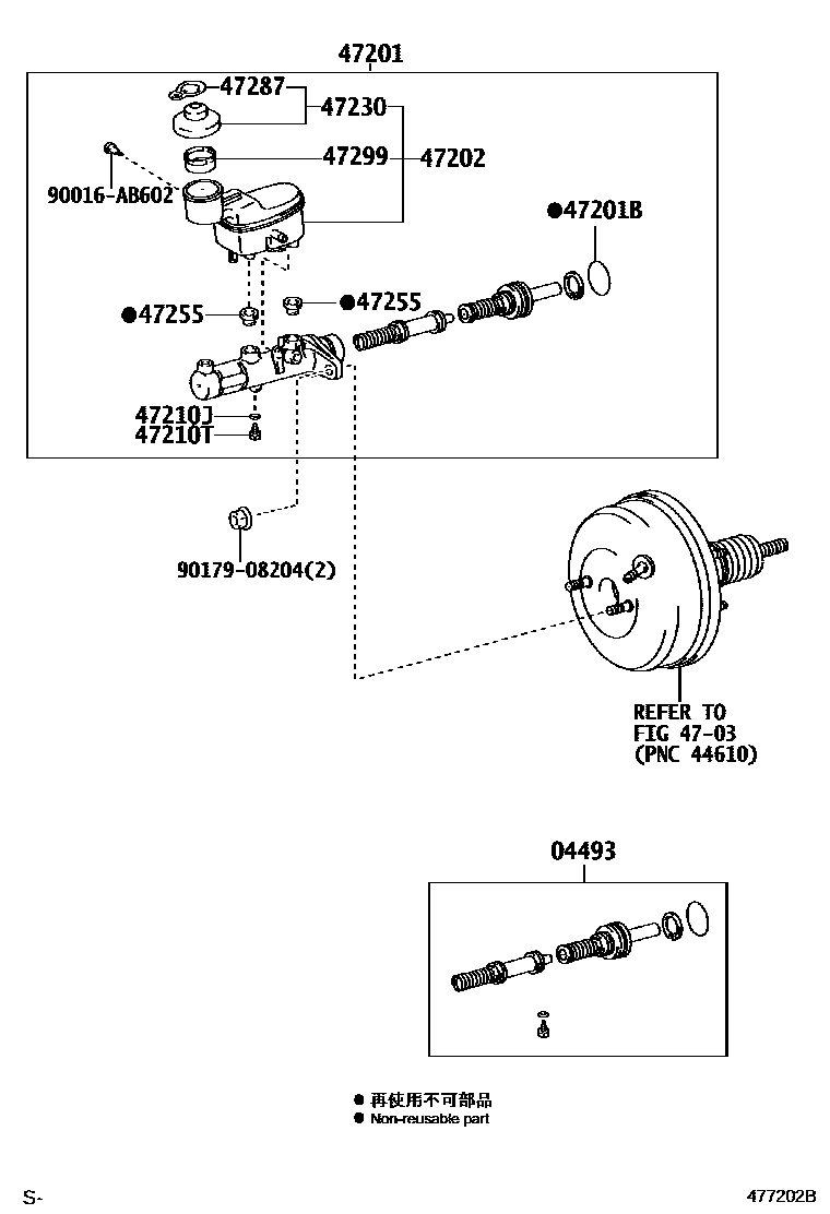 Toyota HILUX 制动总泵 EPC diagram — 477202B