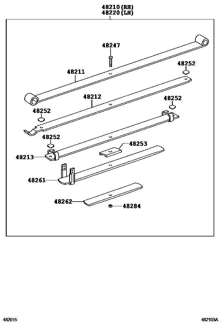 Toyota HILUX Rear Spring & Shock Absorber EPC diagram — 482103A