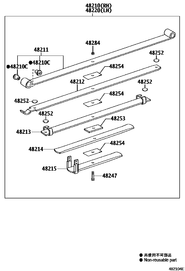 Toyota HILUX Rear Spring & Shock Absorber EPC diagram — 482104E