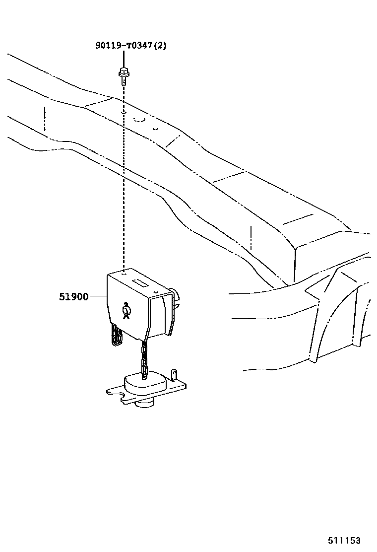 Toyota HILUX Spare tire rack EPC diagram — 511153