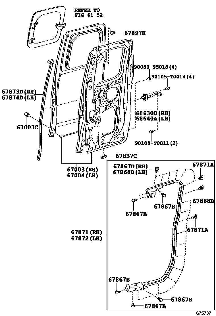 Toyota HILUX 后门板和后门玻璃 EPC diagram — 675737