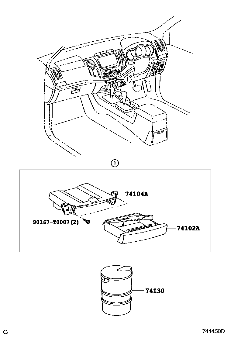 Toyota HILUX 烟灰盒 EPC diagram — 741450D