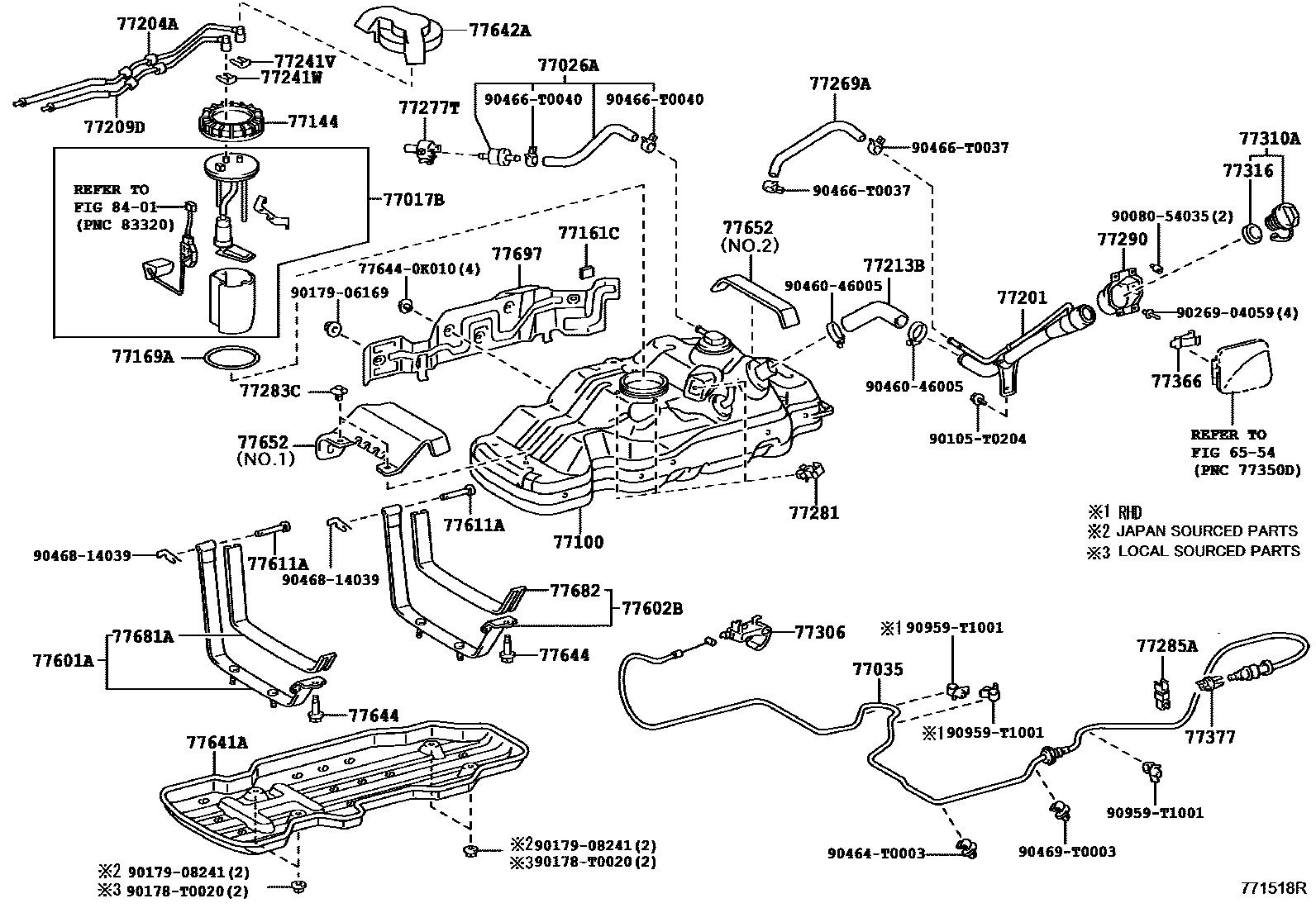Toyota HILUX 燃油箱和燃油管 EPC diagram — 771518R