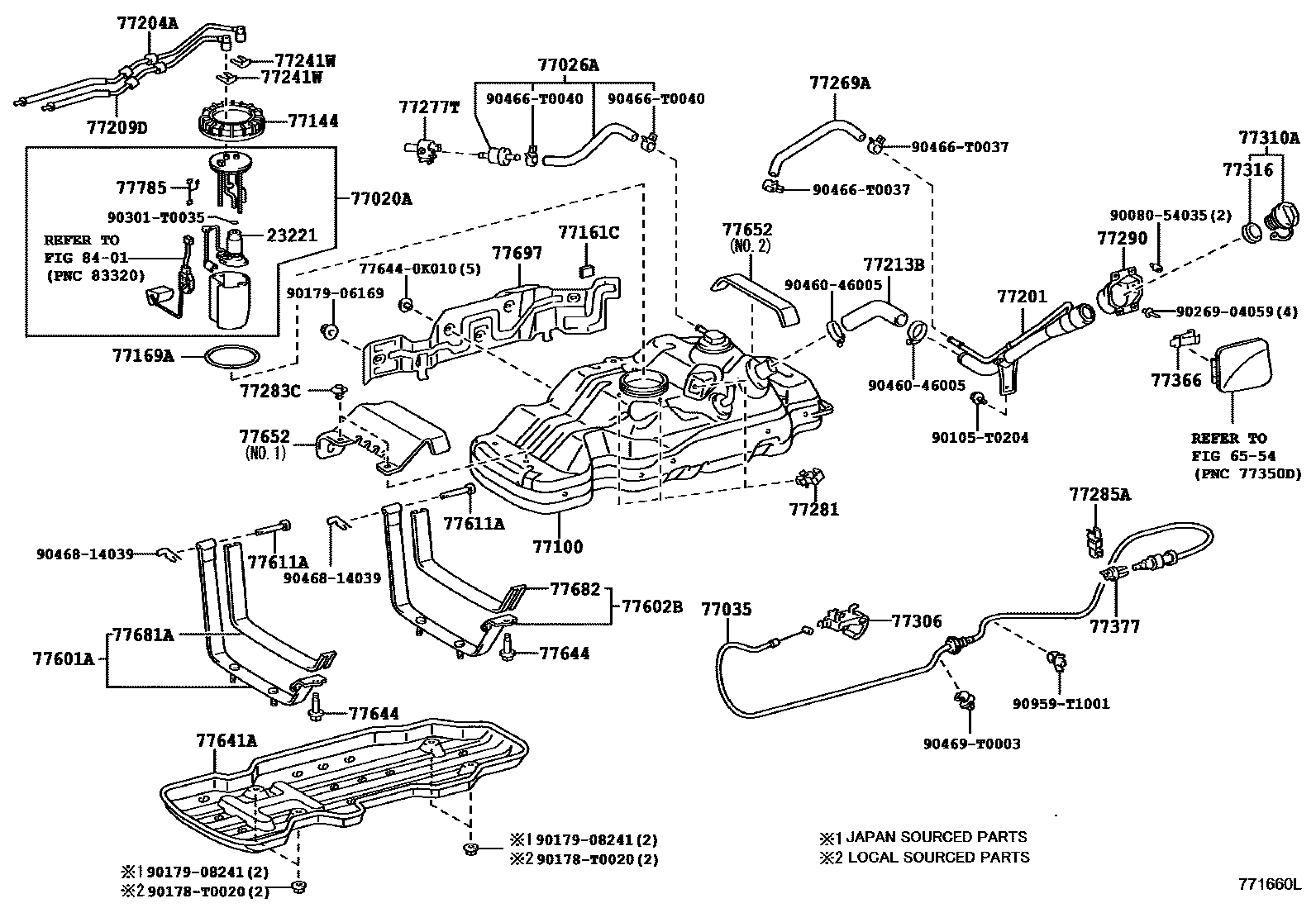 Toyota HILUX 燃油箱和燃油管 EPC diagram — 771660L