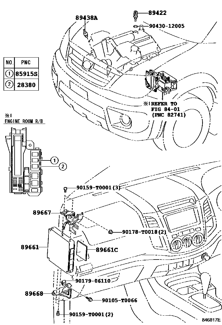 Toyota HILUX 电子燃油喷射系统 EPC diagram — 846817E