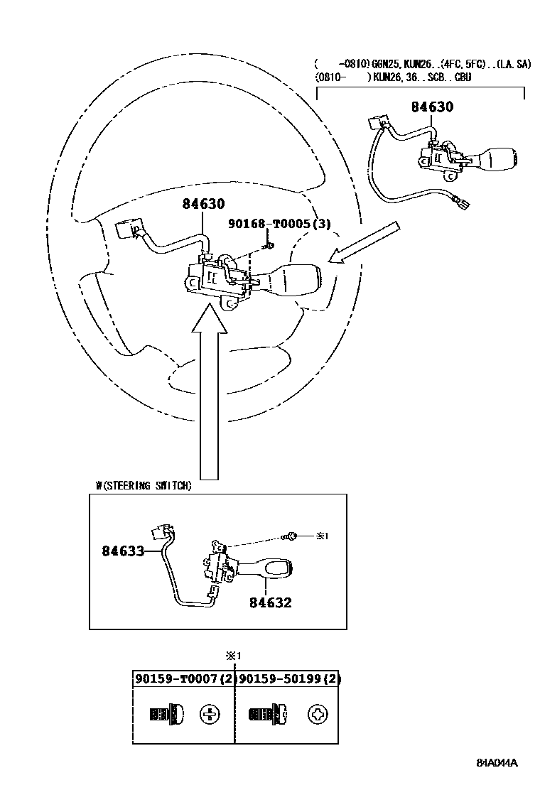 Toyota HILUX 巡航控制(自动行驶) EPC diagram — 84A044A