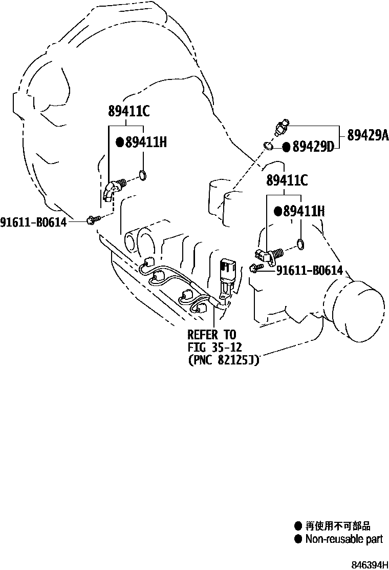 Toyota HILUX 超速档和电子控制变速器 EPC diagram — 846394H