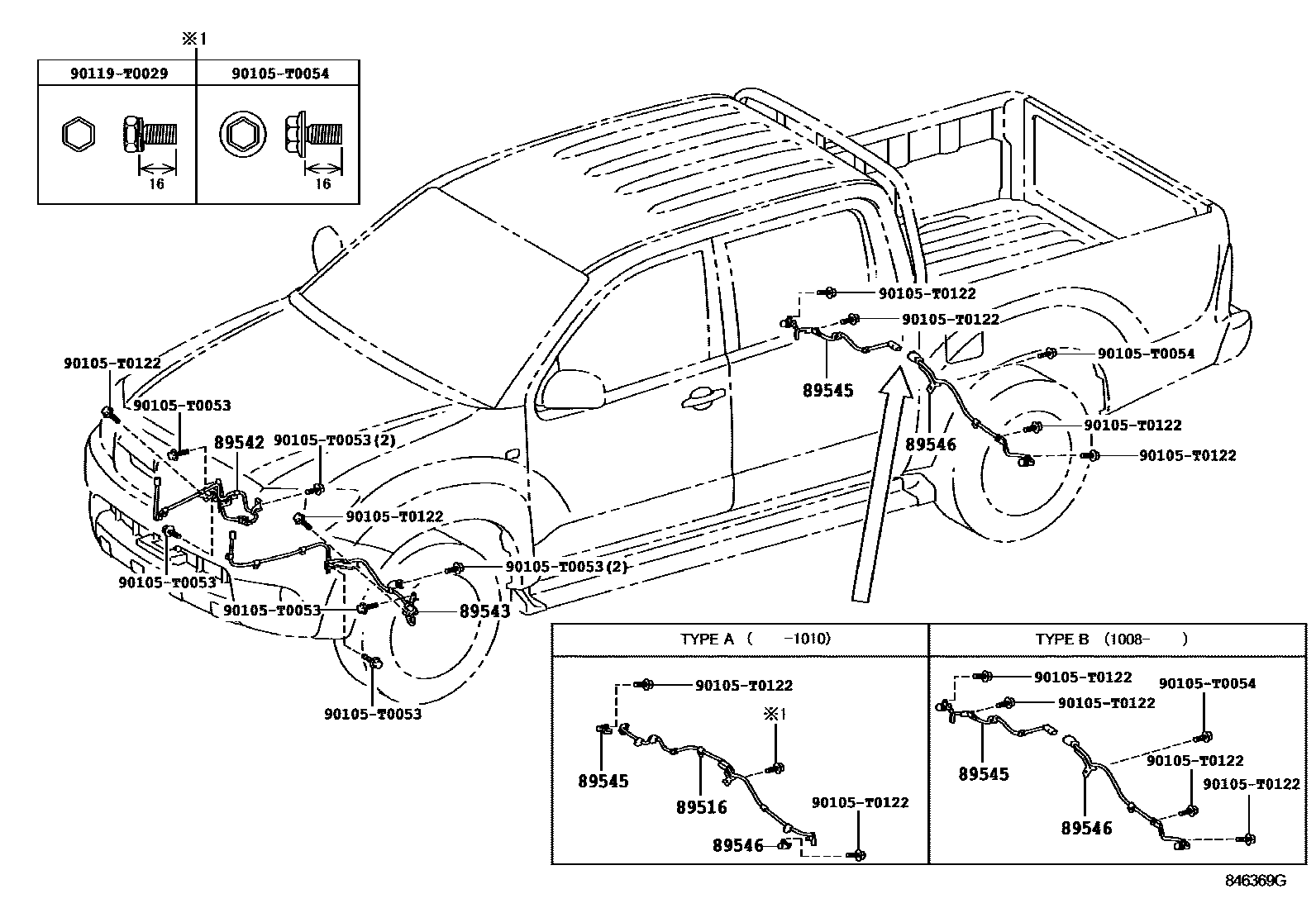Toyota HILUX ABS 和 VSC EPC diagram — 846369G